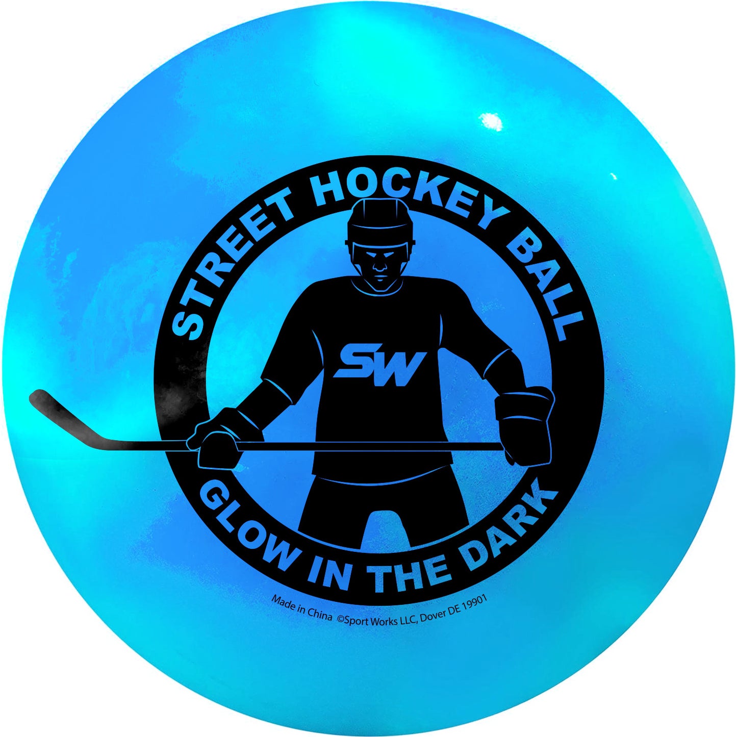 Official Hockey Ball, Glow-in-the-Dark Blue